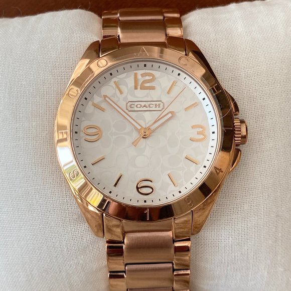NWT COACH WOMEN'S TRISTEN ROSE GOLD-PLATED BRACELET WATCH - Picture 1 of 12